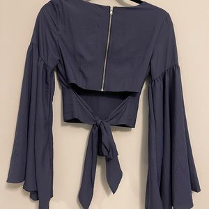 Crop top with bell bottom sleeves